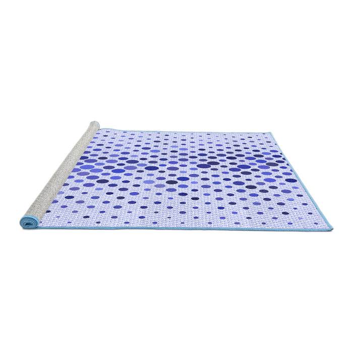 Sideview of Machine Washable Transitional Lavender Blue Rug, wshpat401blu