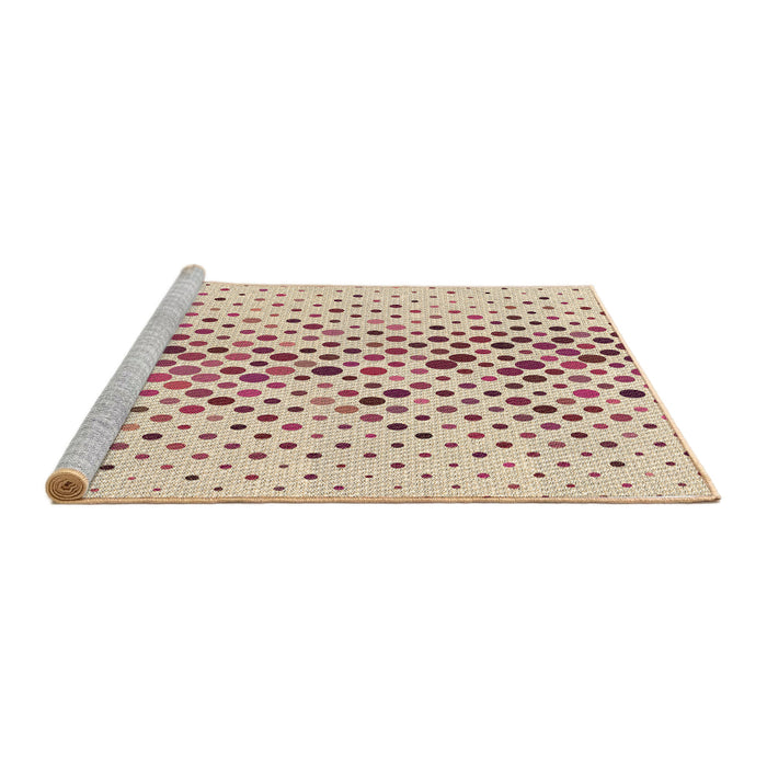 Sideview of Machine Washable Transitional Copper Red Pink Rug, wshpat401brn