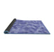 Thickness of Patterned Jeans Blue Rug, pat402blu