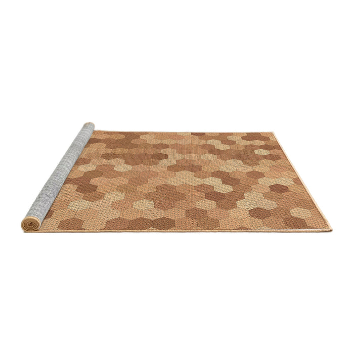 Sideview of Machine Washable Transitional Orange Rug, wshpat402brn