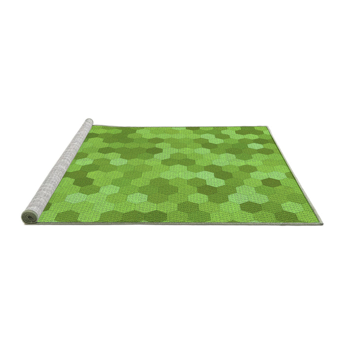 Sideview of Machine Washable Transitional Apple Green Rug, wshpat402grn