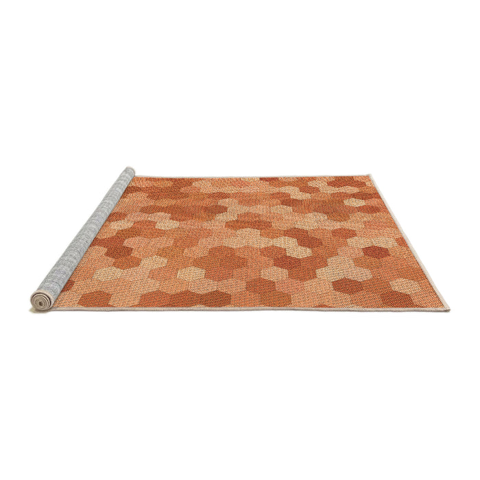 Sideview of Machine Washable Transitional Orange Rug, wshpat402org