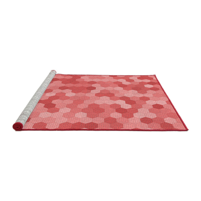 Sideview of Machine Washable Transitional Ruby Red Rug, wshpat402rd