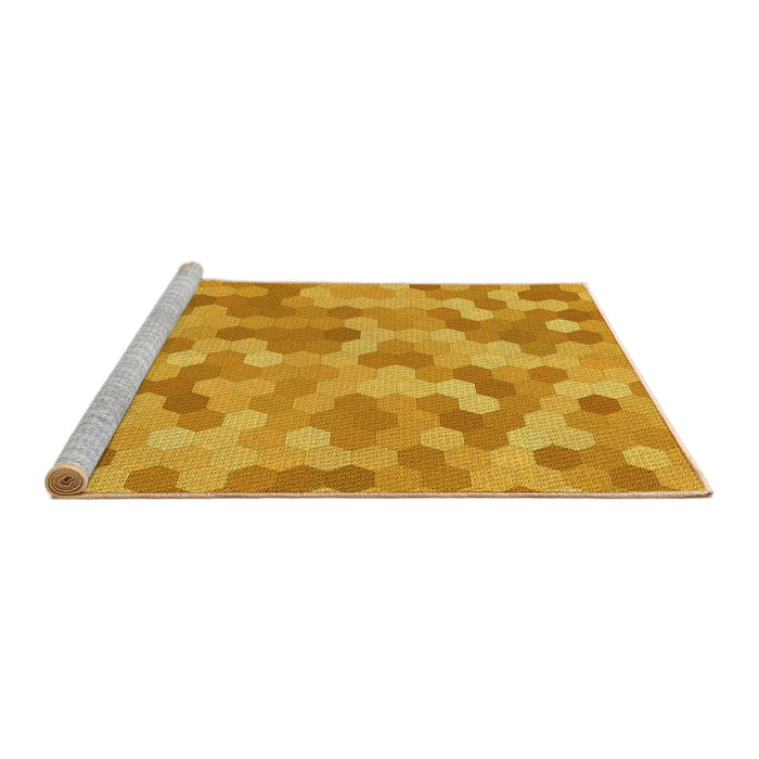 Sideview of Machine Washable Transitional Neon Orange Rug, wshpat402yw