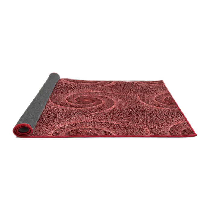 Thickness of Patterned Cranberry Red Rug, pat403rd
