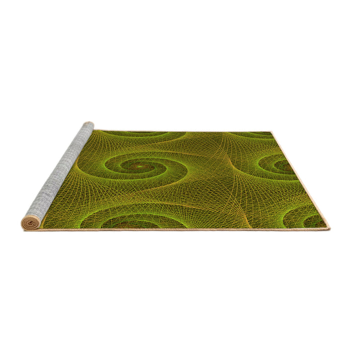 Sideview of Machine Washable Transitional Pistachio Green Rug, wshpat403yw