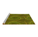 Sideview of Machine Washable Transitional Pistachio Green Rug, wshpat403yw