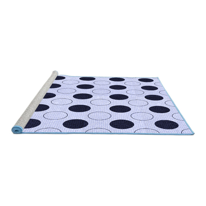 Sideview of Machine Washable Transitional Lavender Blue Rug, wshpat404blu