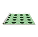 Sideview of Machine Washable Transitional Mint Green Rug, wshpat404grn