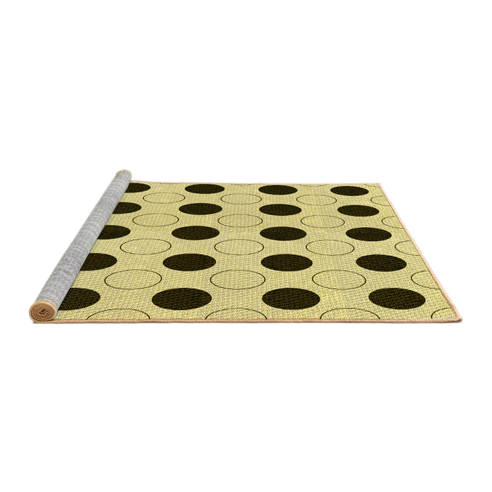 Sideview of Machine Washable Transitional Mustard Yellow Rug, wshpat404yw