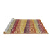 Sideview of Machine Washable Transitional Yellow Orange Rug, wshpat406brn