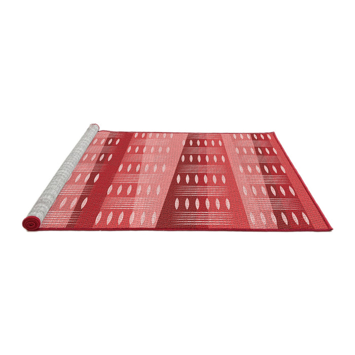Sideview of Machine Washable Transitional Red Rug, wshpat406rd