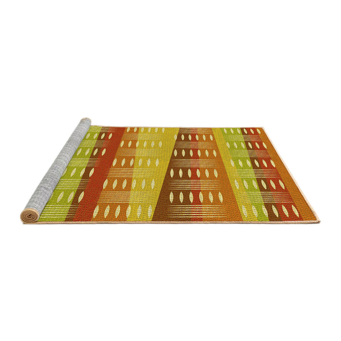 Sideview of Machine Washable Transitional Red Rug, wshpat406yw