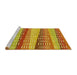 Sideview of Machine Washable Transitional Red Rug, wshpat406yw