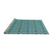 Sideview of Machine Washable Transitional Green Rug, wshpat407lblu