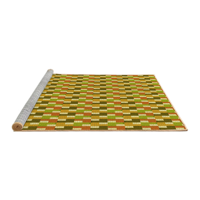 Sideview of Machine Washable Transitional Golden Brown Yellow Rug, wshpat407yw