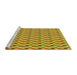 Sideview of Machine Washable Transitional Golden Brown Yellow Rug, wshpat407yw