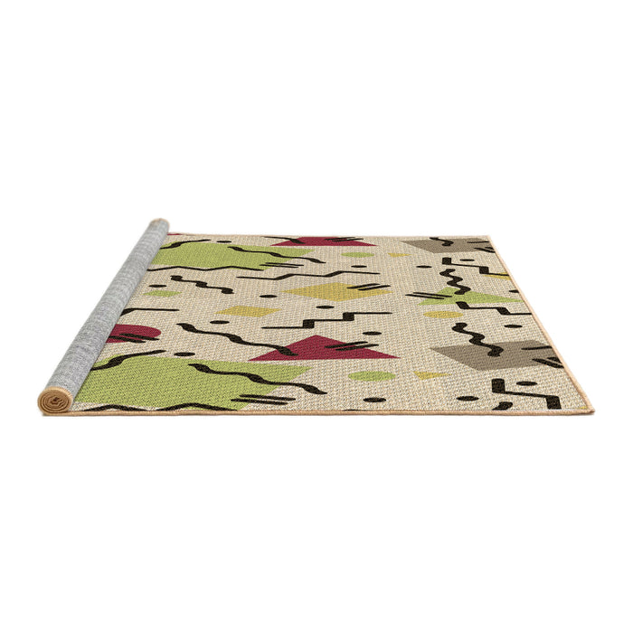 Sideview of Machine Washable Transitional Khaki Gold Rug, wshpat408brn