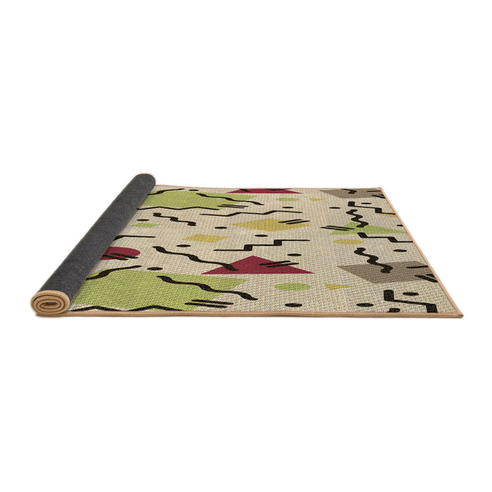 Thickness of Patterned Khaki Gold Rug, pat408brn