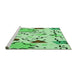 Sideview of Machine Washable Transitional Green Rug, wshpat408grn