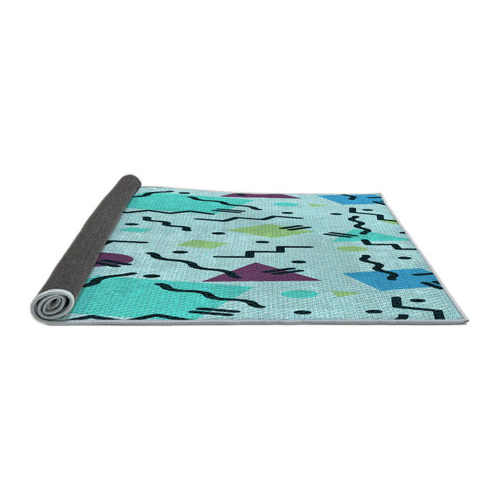 Thickness of Patterned Glacial Blue Ice Blue Rug, pat408lblu