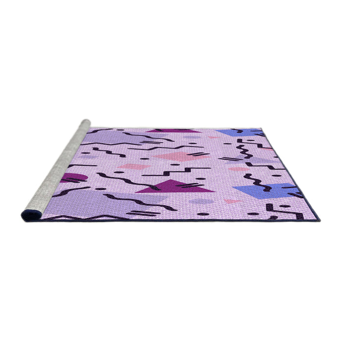 Sideview of Machine Washable Transitional Periwinkle Pink Rug, wshpat408pur