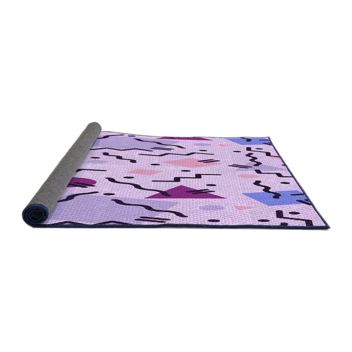 Thickness of Patterned Periwinkle Pink Rug, pat408pur