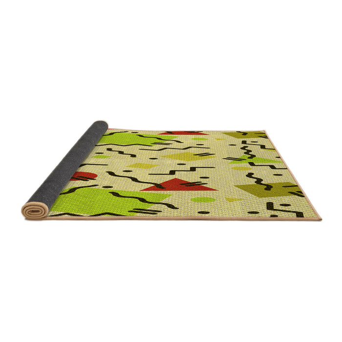 Thickness of Patterned Dark Golden Brown Rug, pat408yw