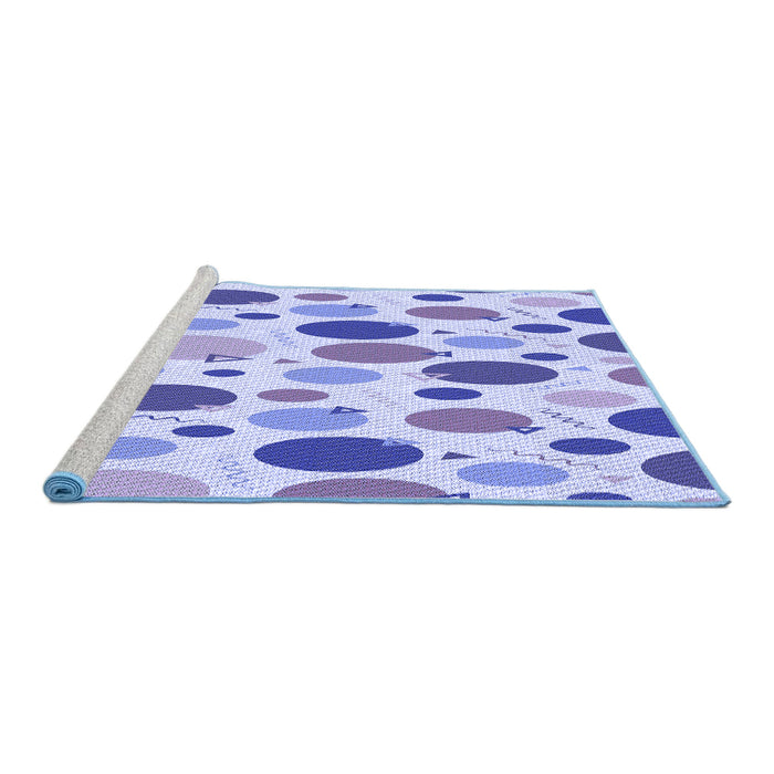 Sideview of Machine Washable Transitional Periwinkle Purple Rug, wshpat409blu