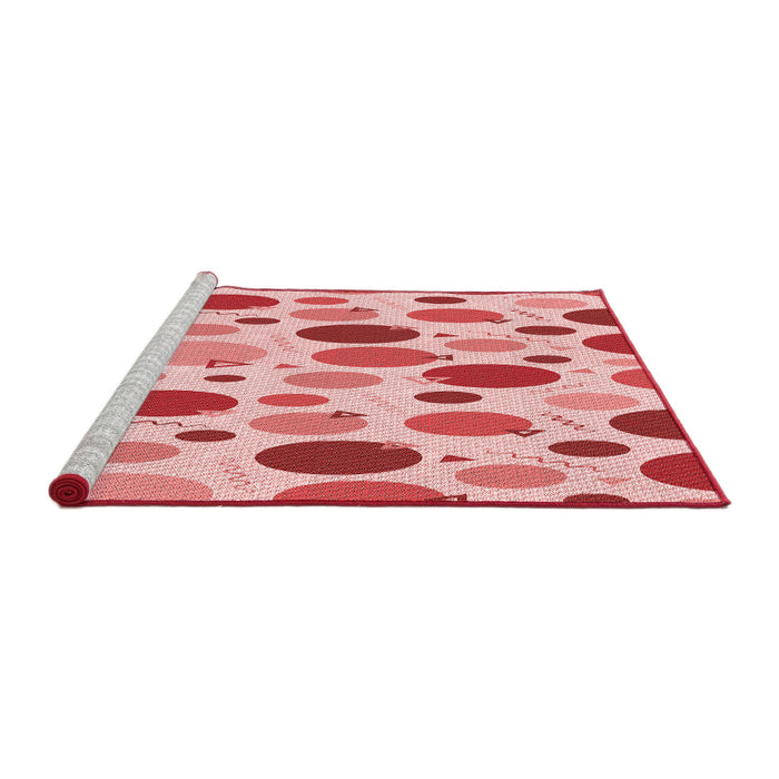 Sideview of Machine Washable Transitional Deep Rose Pink Rug, wshpat409rd