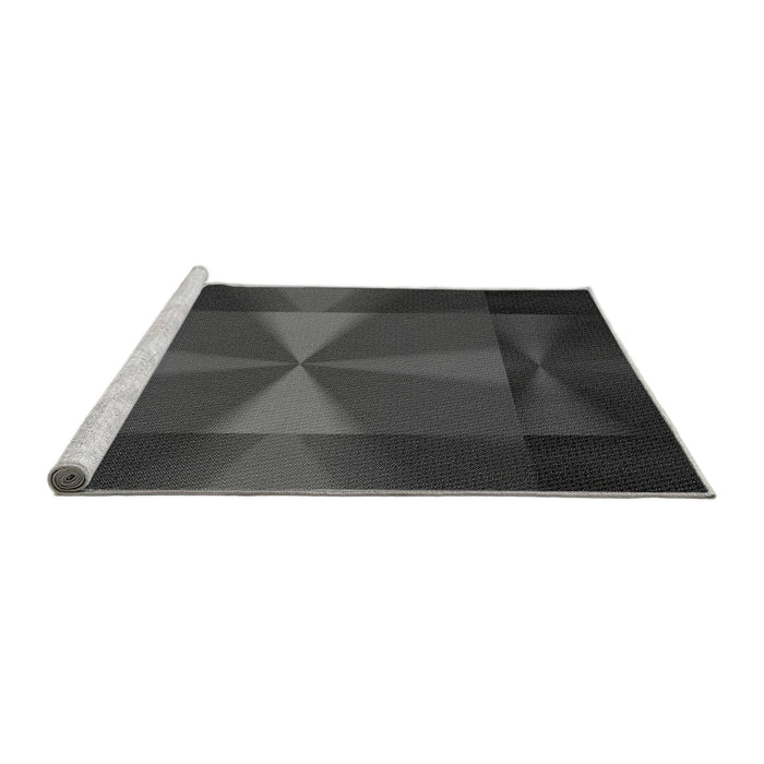 Sideview of Machine Washable Transitional Charcoal Black Rug, wshpat41gry
