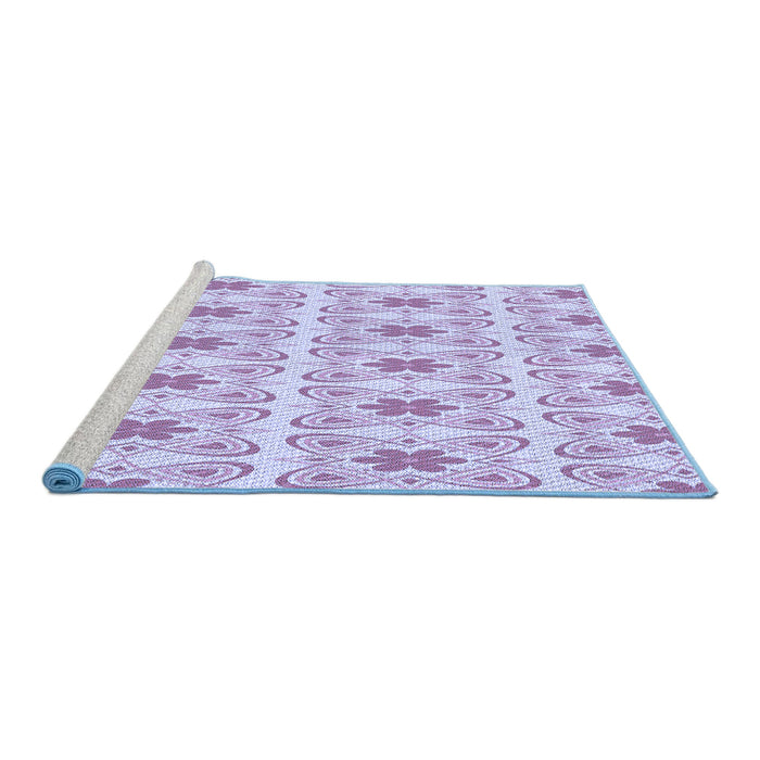 Sideview of Machine Washable Transitional Lilac Purple Rug, wshpat410blu