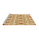 Sideview of Machine Washable Transitional Brown Gold Rug, wshpat410brn