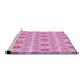 Sideview of Machine Washable Transitional Blossom Pink Rug, wshpat410pur