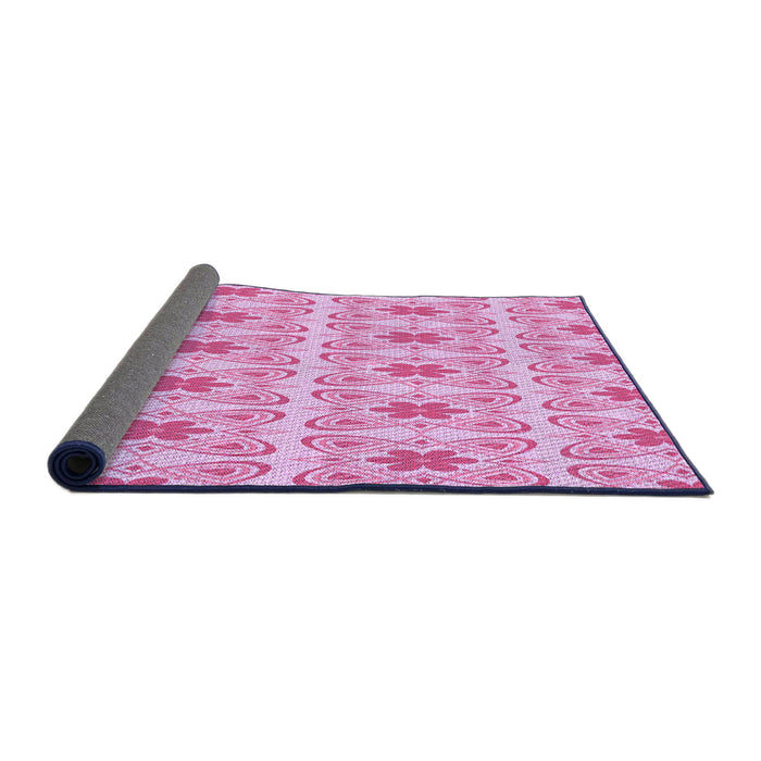 Thickness of Patterned Blossom Pink Rug, pat410pur