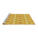 Sideview of Machine Washable Transitional Neon Orange Rug, wshpat410yw