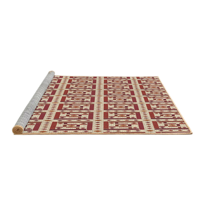 Sideview of Machine Washable Transitional Red Rug, wshpat411brn