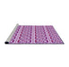 Sideview of Machine Washable Transitional Blossom Pink Rug, wshpat411pur