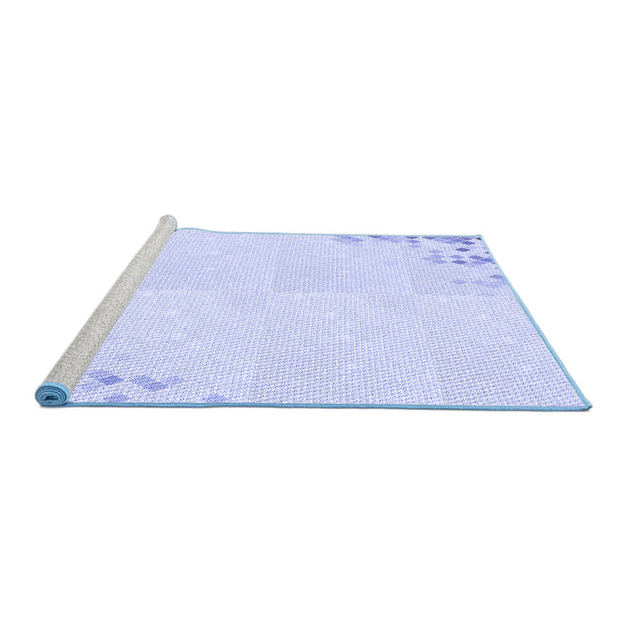 Sideview of Machine Washable Transitional Lavender Blue Rug, wshpat412blu