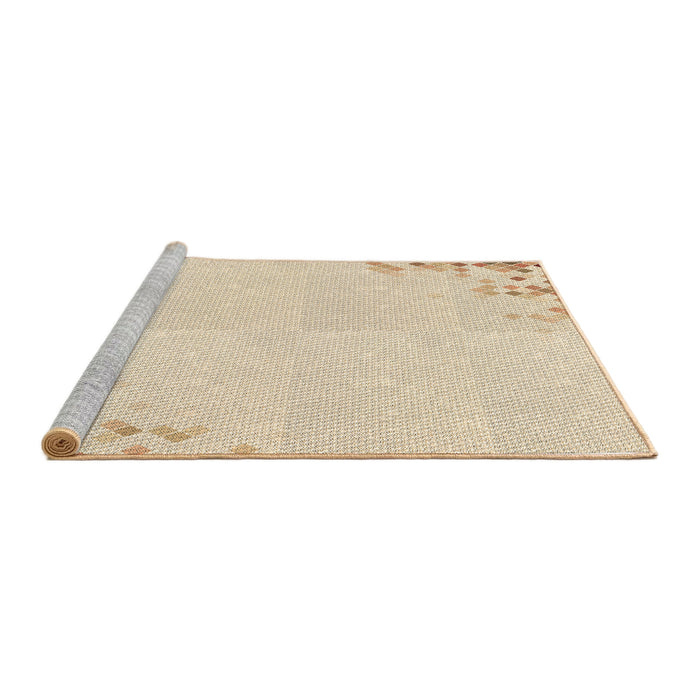 Sideview of Machine Washable Transitional Moccasin Beige Rug, wshpat412brn