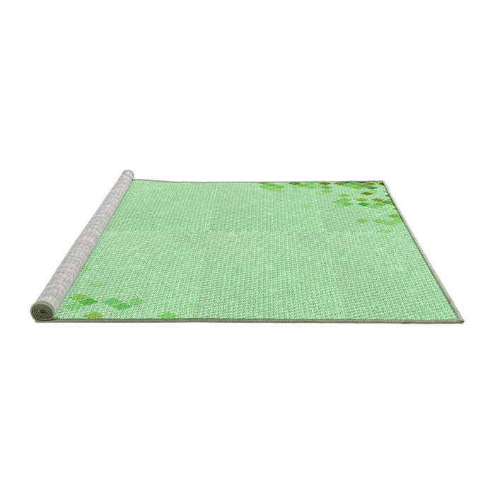 Sideview of Machine Washable Transitional Mint Green Rug, wshpat412grn
