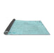 Thickness of Patterned Diamond Blue Rug, pat412lblu