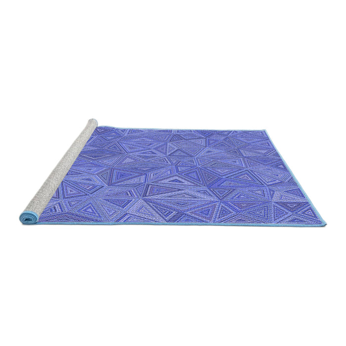 Sideview of Machine Washable Transitional Sky Blue Rug, wshpat413blu