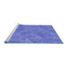 Sideview of Machine Washable Transitional Sky Blue Rug, wshpat413blu