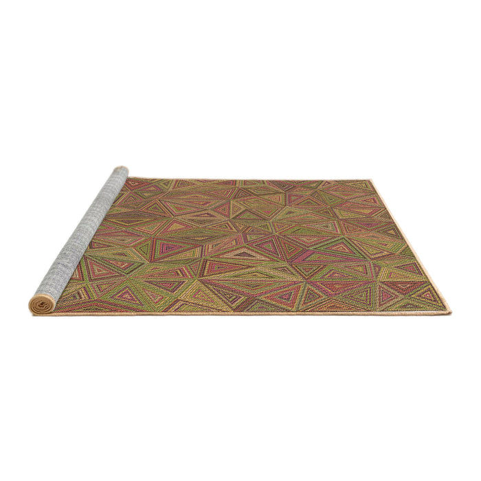 Sideview of Machine Washable Transitional Caramel Brown Rug, wshpat413brn