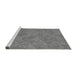 Sideview of Machine Washable Transitional Ash Gray Rug, wshpat413gry