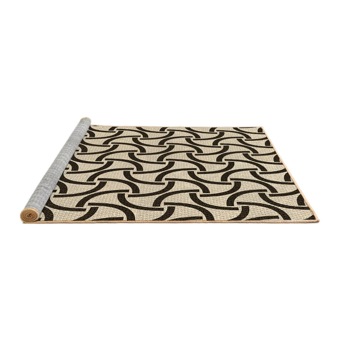 Sideview of Machine Washable Transitional Chocolate Brown Rug, wshpat414brn