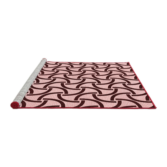 Sideview of Machine Washable Transitional Pink Rug, wshpat414rd