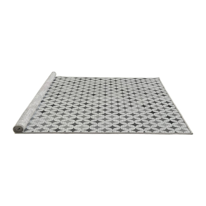 Sideview of Machine Washable Transitional Gray Rug, wshpat415gry