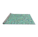 Sideview of Machine Washable Transitional Mint Green Rug, wshpat415lblu